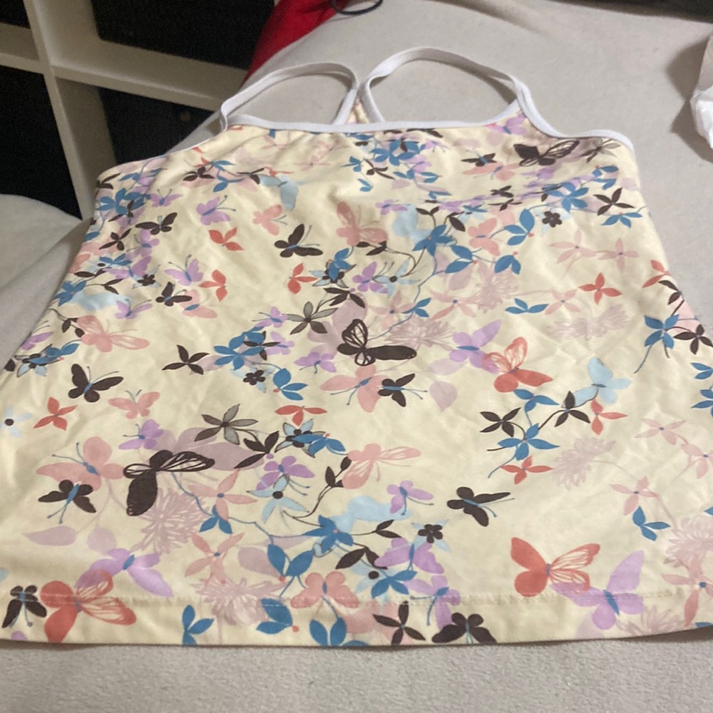 Insport yellow with butterfly pattern workout top